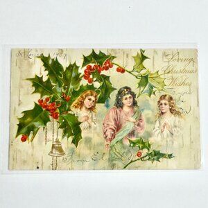 1907 Antique Loving Christmas Wishes Postcard